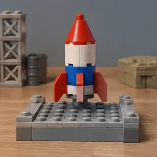 Toy brick rocket, frame 1