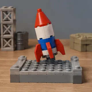 Toy brick rocket, frame 2
