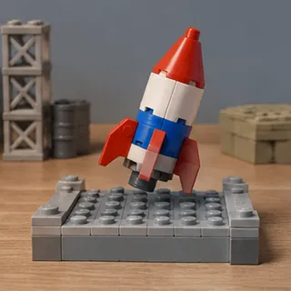 Toy brick rocket, frame 3