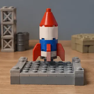 Toy brick rocket, frame 4