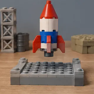 Toy brick rocket, frame 7