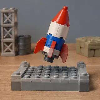 Toy brick rocket, frame 8