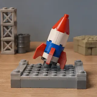 Toy brick rocket, frame 11