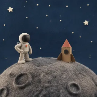 Clay astronaut, frame 1